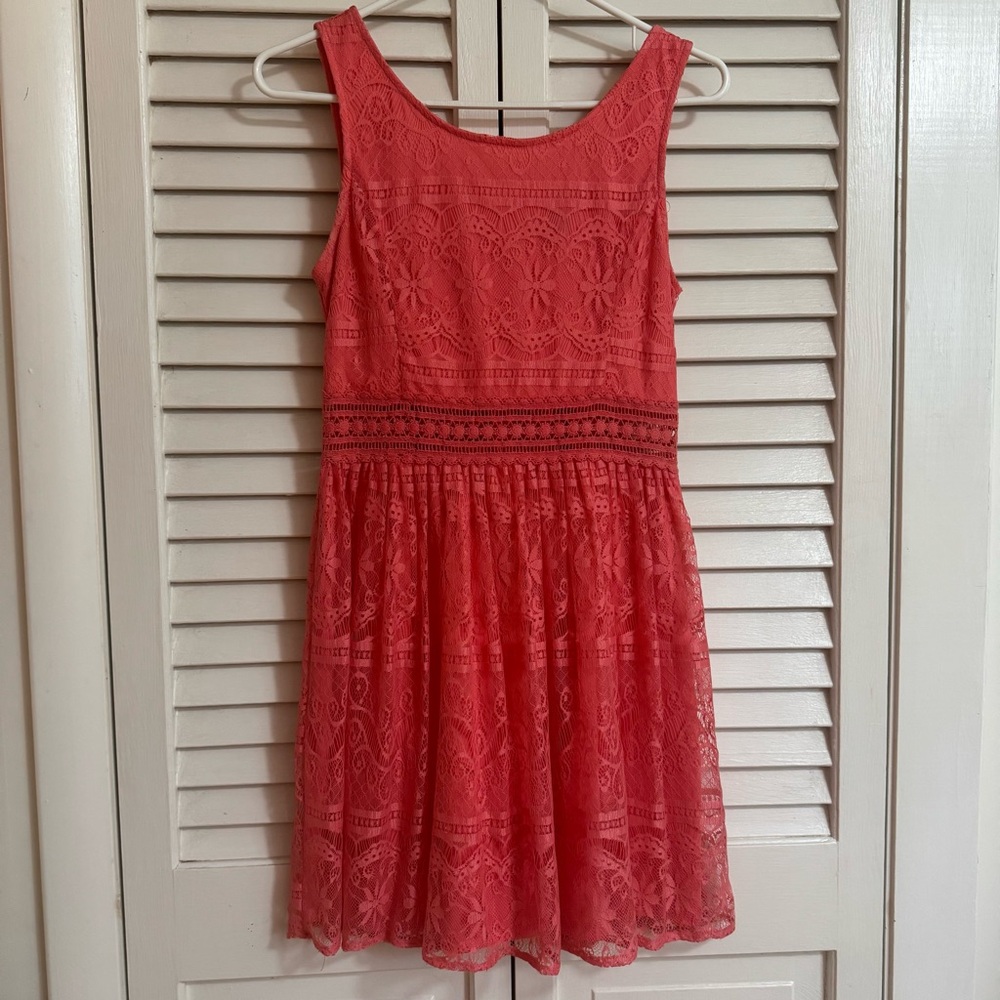 Coral Lace Dress